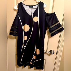 Cuase cold shoulder black dress